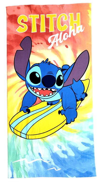 Ręcznik kąpielowy Disney Stitch na desce  70 x 140 cm