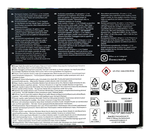 Zestaw markerów permanentnych - 24 kolory