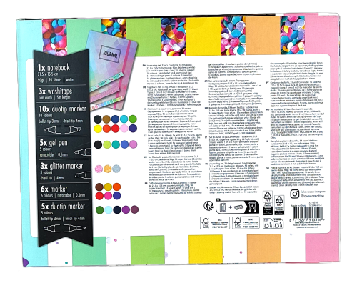 Zestaw do planowania z kolorowymi markerami, długopisami i notatnikiem