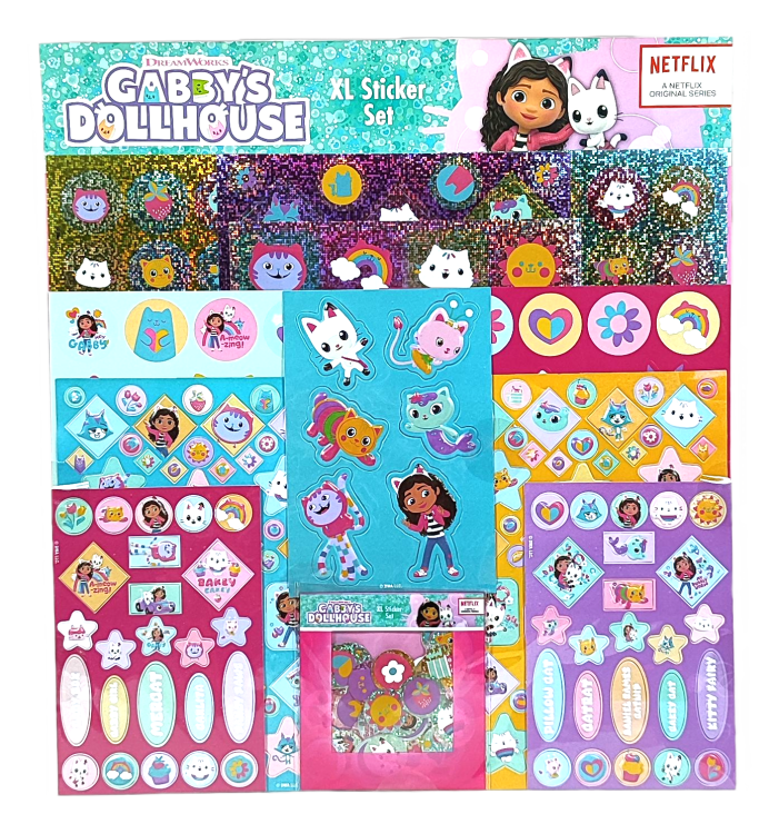 Duży zestaw naklejek Koci domek Gabi XL - 11 arkuszy
