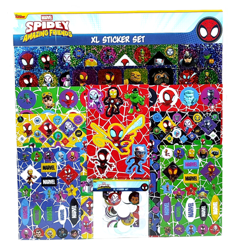 Duży zestaw naklejek Spidey XL - 11 arkuszy