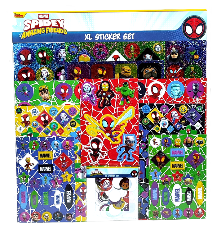 Duży zestaw naklejek Spidey XL - 11 arkuszy