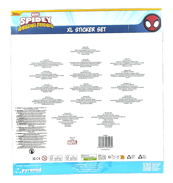 Duży zestaw naklejek Spidey XL - 11 arkuszy