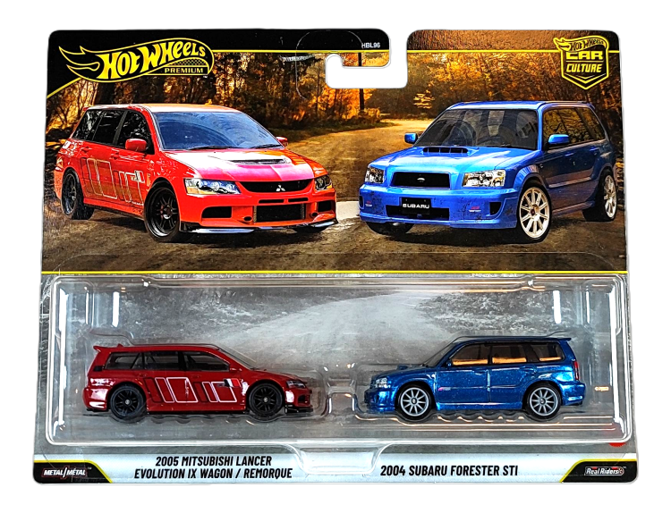 Hot Wheels Premium 2-pak Mitsubishi Lancer, Subaru Forester STI