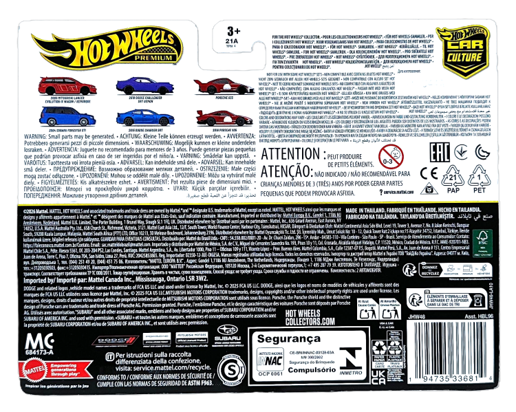 Hot Wheels Premium 2-pak Mitsubishi Lancer, Subaru Forester STI