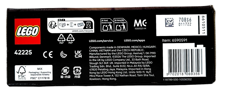 LEGO Technic  Żółty motocykl 42225