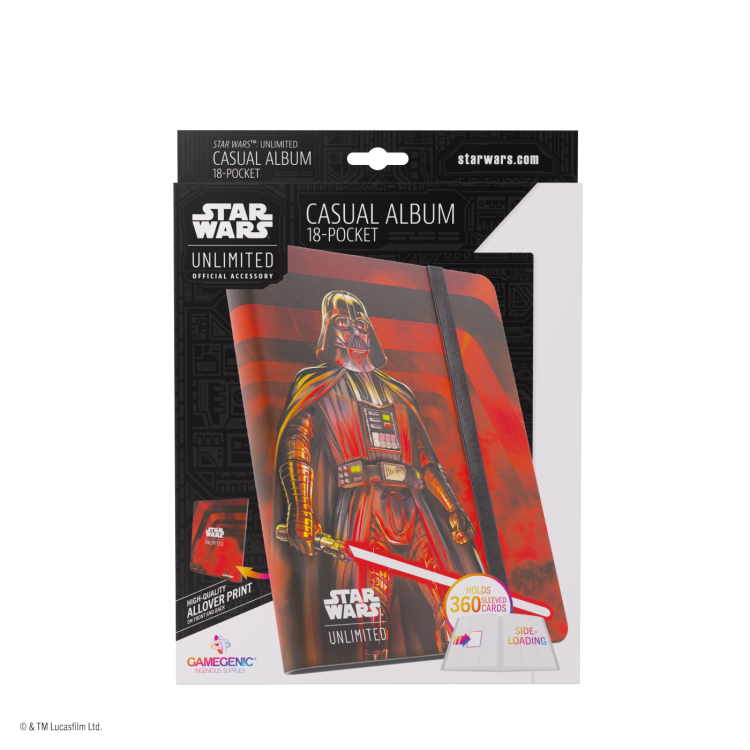 Album Gamegenic: Star Wars Unlimited Card Game - 18-Pocket - Darth Vader Unstoppable