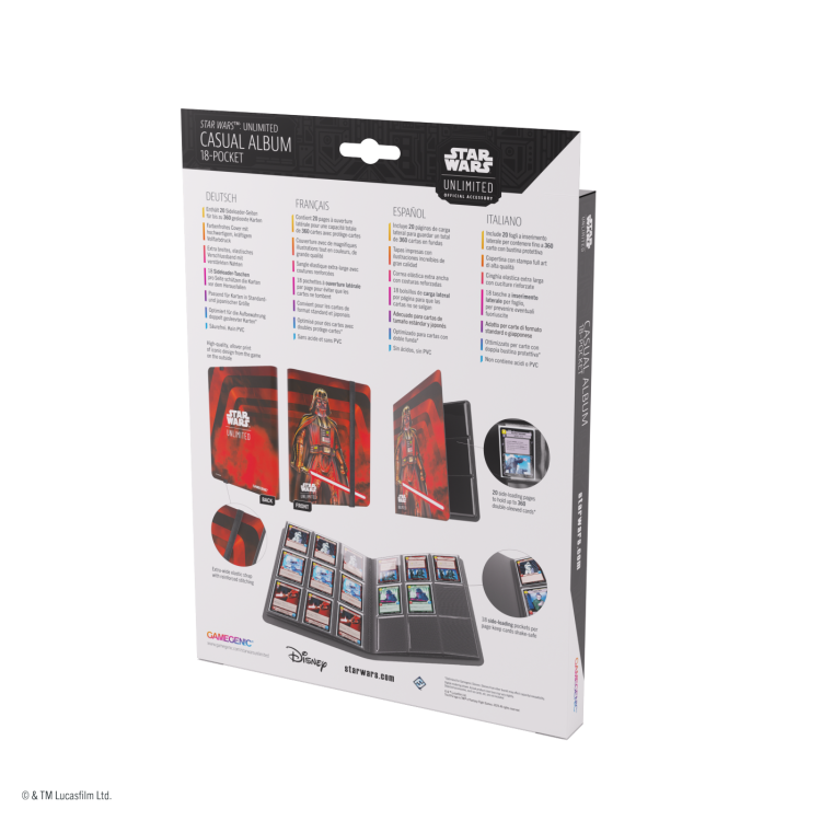 Album Gamegenic: Star Wars Unlimited Card Game - 18-Pocket - Darth Vader Unstoppable