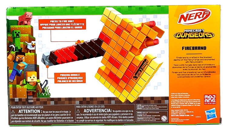 Nerf Minecraft wyrzutnia topór Firebrand
