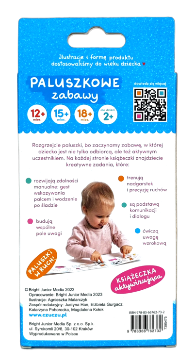 Książeczka aktywizująca CzuCzu Paluszkowe zabawy dla dzieci 15 mies.+