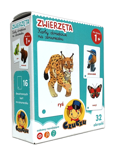 CzuCzu karty obrazkowe na sznureczku zwierzęta.