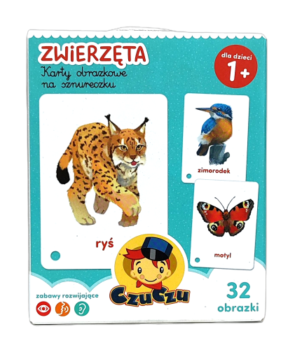 CzuCzu karty obrazkowe na sznureczku zwierzęta.