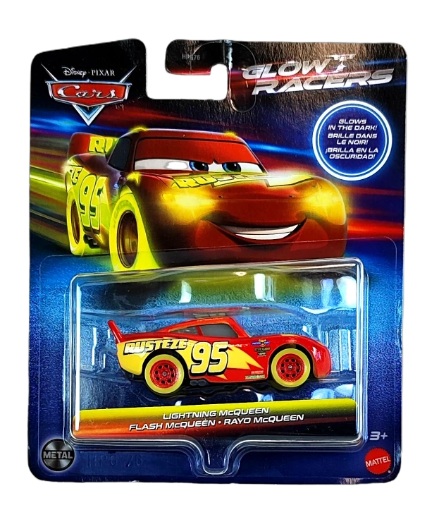 Samochodzik Cars Glow Racers- Lightning McQueen