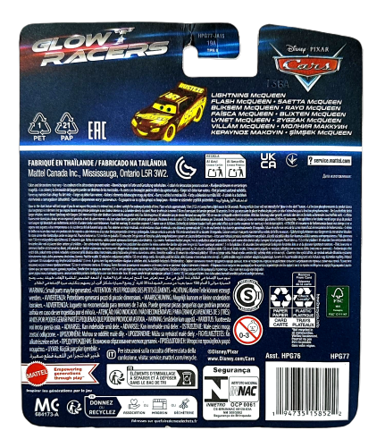 Samochodzik Cars Glow Racers- Lightning McQueen