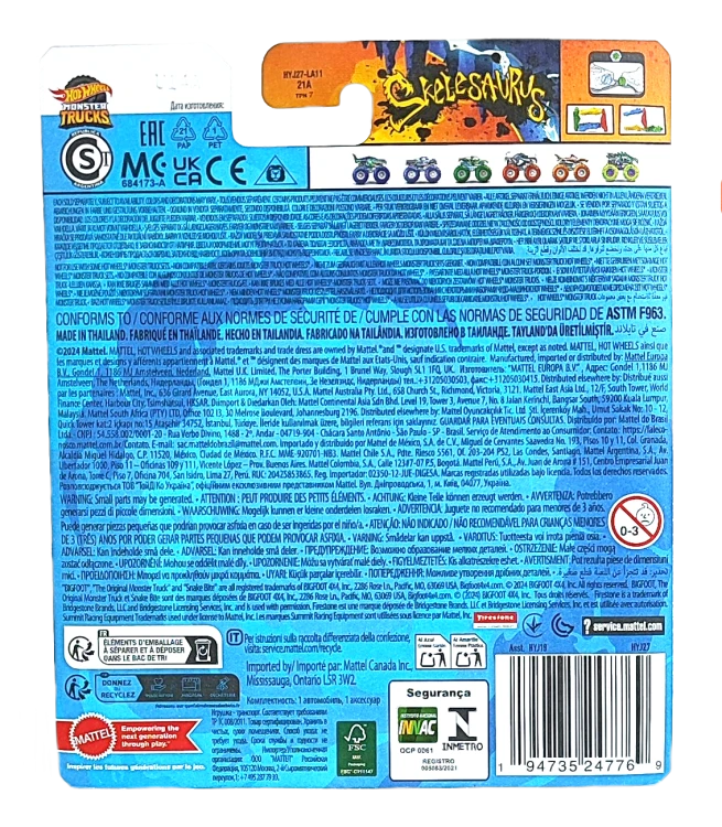 Hot Wheels Monster Truck Power Smashers - Skelesaurus HYJ27