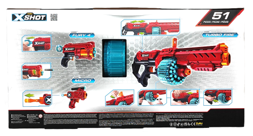 Zestaw pistoletów ZURU X-SHOT Turbo Fire & Fury 4 & Micro
