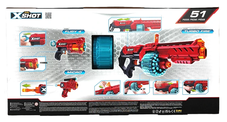 Zestaw pistoletów ZURU X-SHOT Turbo Fire & Fury 4 & Micro