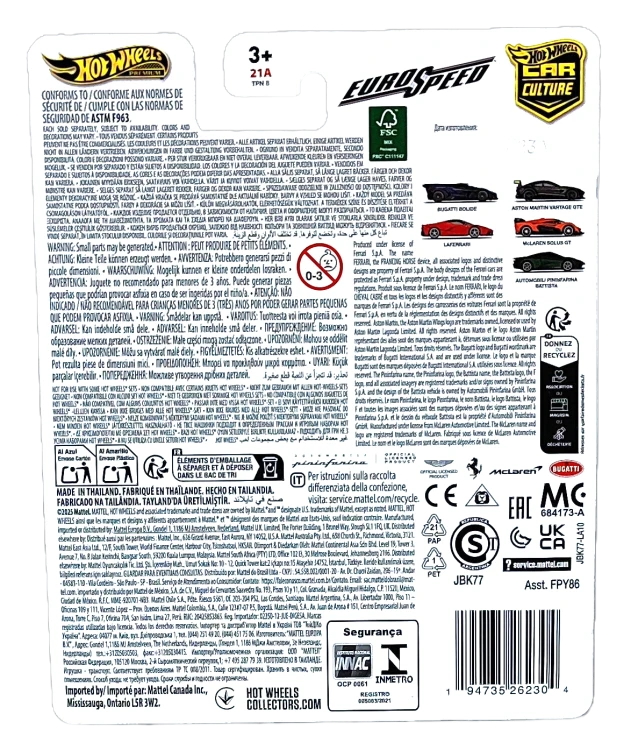 5/5 Hot Wheels Premium Euro Speed - Automobili Pininfarina Battista