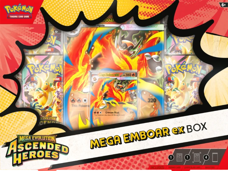 Pokémon TCG: Mega Evolution - Ascended Heroes - Mega Emboar ex Box