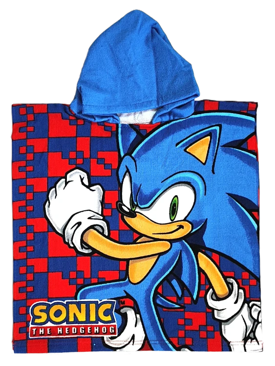 Ponczo kąpielowe Sonic the Hedgehog 50 x 100 cm