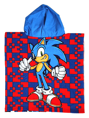 Ponczo kąpielowe Sonic the Hedgehog 50 x 100 cm