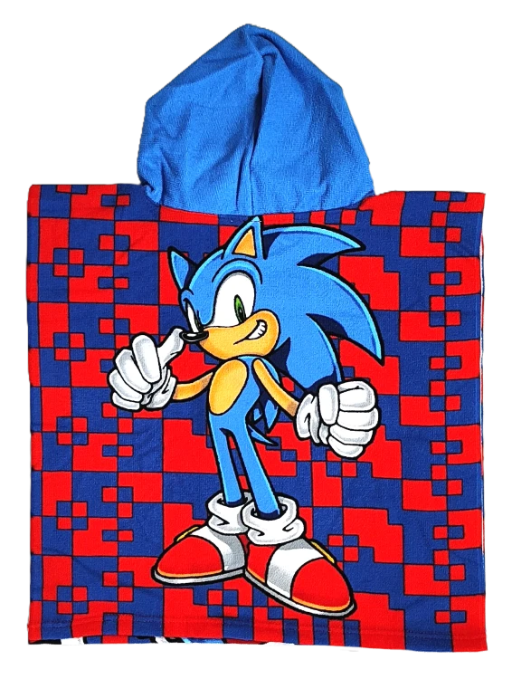 Ponczo kąpielowe Sonic the Hedgehog 50 x 100 cm