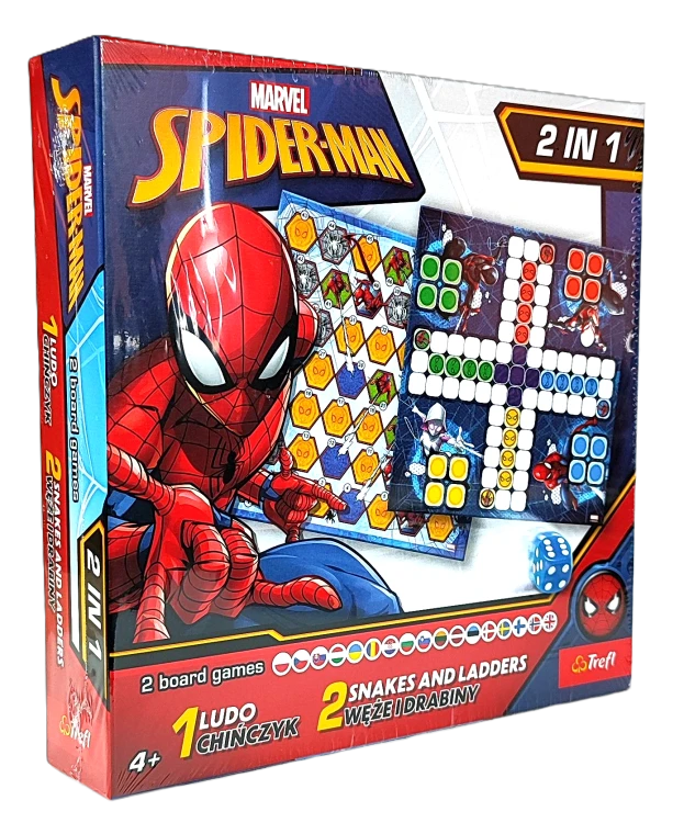 Klasyczna gra 2w1 Chińczyk / Węże i drabiny - Spider-Man.