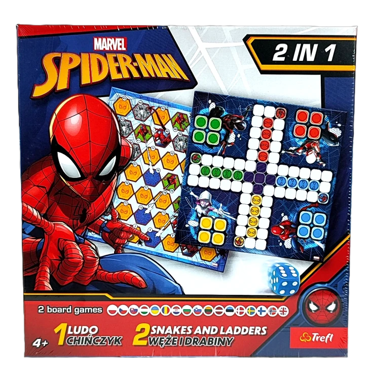 Klasyczna gra 2w1 Chińczyk / Węże i drabiny - Spider-Man.