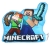 Niebieska poduszka kształtka Minecraft Alex i Steve 35 x 32 cm