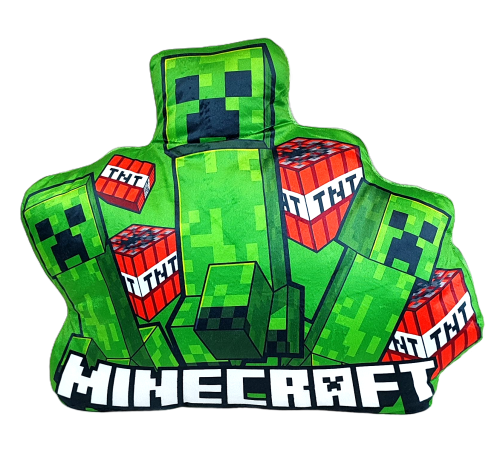 Zielona poduszka kształtka Minecraft Creeper 40 x 32 cm