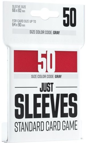 Koszulki na karty Gamegenic: Just Sleeves - (66x92 mm), Czerwone, 50 sztuk