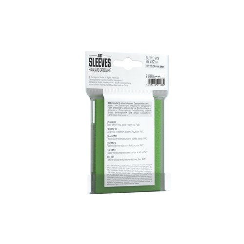Koszulki na karty Gamegenic: Just Sleeves - (66x92 mm), Zielone, 50 sztuk