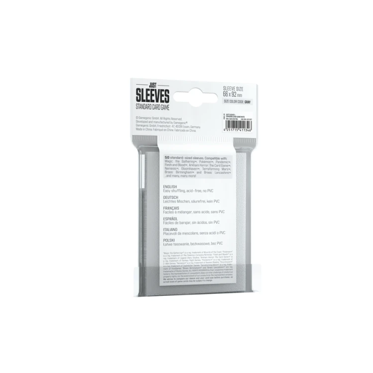 Koszulki na karty Gamegenic: Just Sleeves - (66x92 mm), Białe, 50 sztuk