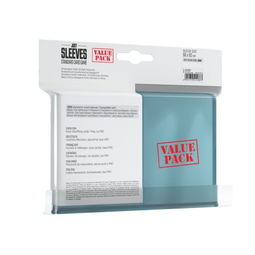 Koszulki na karty Gamegenic: Just Sleeves - (66x92 mm) - Value Pack, 250 sztuk