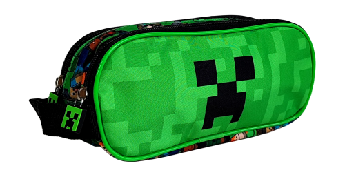 Dwukomorowy piórnik Minecraft Face 22 x 9 x 8 cm.