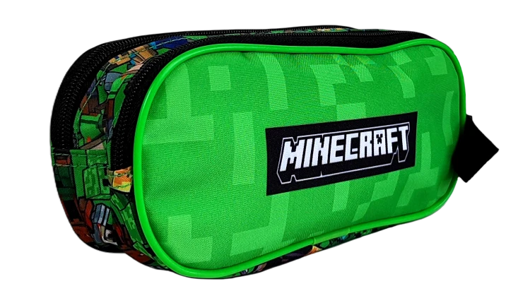 Dwukomorowy piórnik Minecraft Face 22 x 9 x 8 cm.