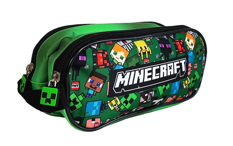 Dwukomorowy piórnik Minecraft Characters 22 x 9 x 8 cm.