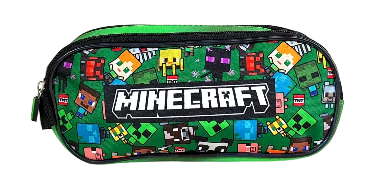 Dwukomorowy piórnik Minecraft Characters 22 x 9 x 8 cm.