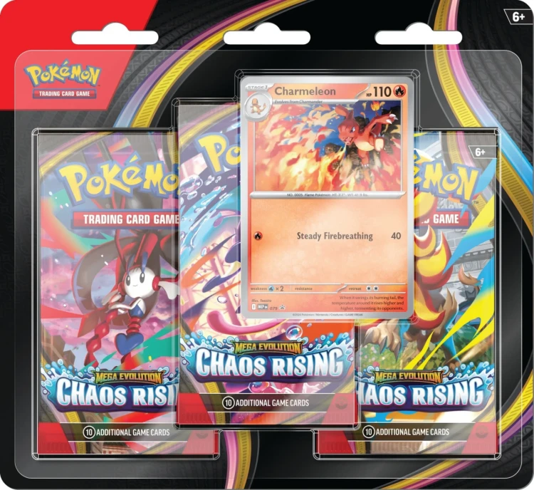 Pokémon TCG: Mega Evolution - Chaos Rising - 3-Pack Blister - Charmeleon