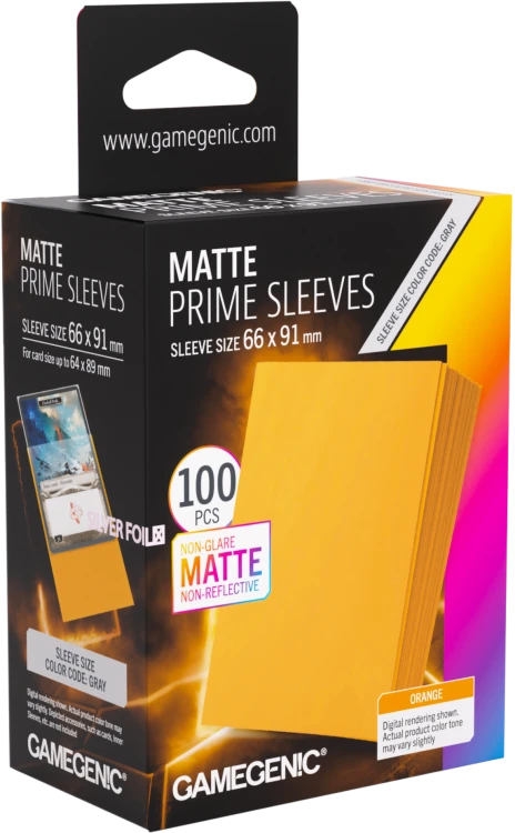 Koszulki na karty Gamegenic: Matte Prime Sleeves (66x91 mm) - Orange - 100 sztuk