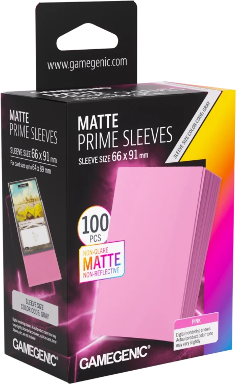 Koszulki na karty Gamegenic: Matte Prime Sleeves (66x91 mm) - Pink - 100 sztuk