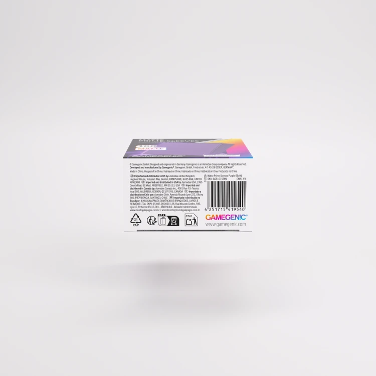 Koszulki na karty Gamegenic: Matte Prime Sleeves (66x91 mm) - Purple - 100 sztuk
