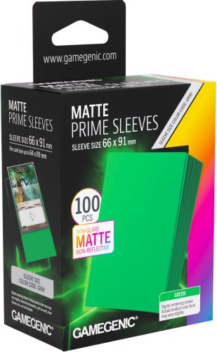 Koszulki na karty Gamegenic: Matte Prime Sleeves (66x91 mm) - Green - 100 sztuk.
