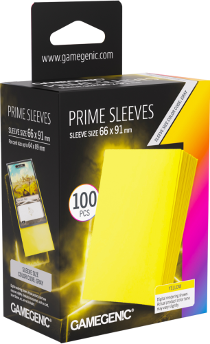 Koszulki na karty Gamegenic: Prime Sleeves (66x91 mm) -Yellow - 100 sztuk..