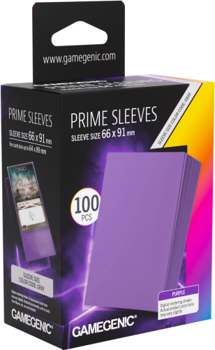 Koszulki na karty Gamegenic: Prime Sleeves (66x91 mm) - Purple - 100 sztuk.