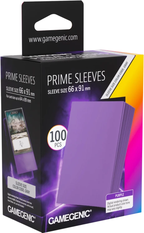 Koszulki na karty Gamegenic: Prime Sleeves (66x91 mm) - Purple - 100 sztuk.