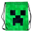 Zielony worek, torba sportowa Minecraft Face 30 x 24 cm
