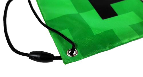 Zielony worek, torba sportowa Minecraft Face 30 x 24 cm