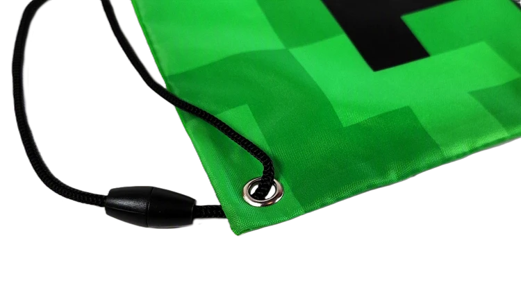Zielony worek, torba sportowa Minecraft Face 30 x 24 cm