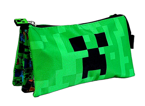 Saszetka 3 komory Minecraft Face 21 x 11 x 3.5 cm.